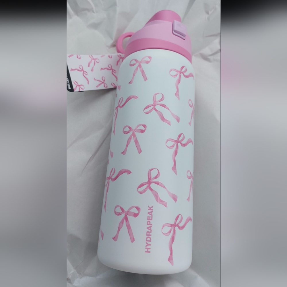 HYDRAPEAK 32oz Pink Bow Stainless Steel Bottle (C)